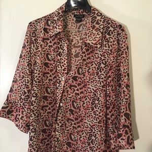 Bold Pink Cheetah Button-Up